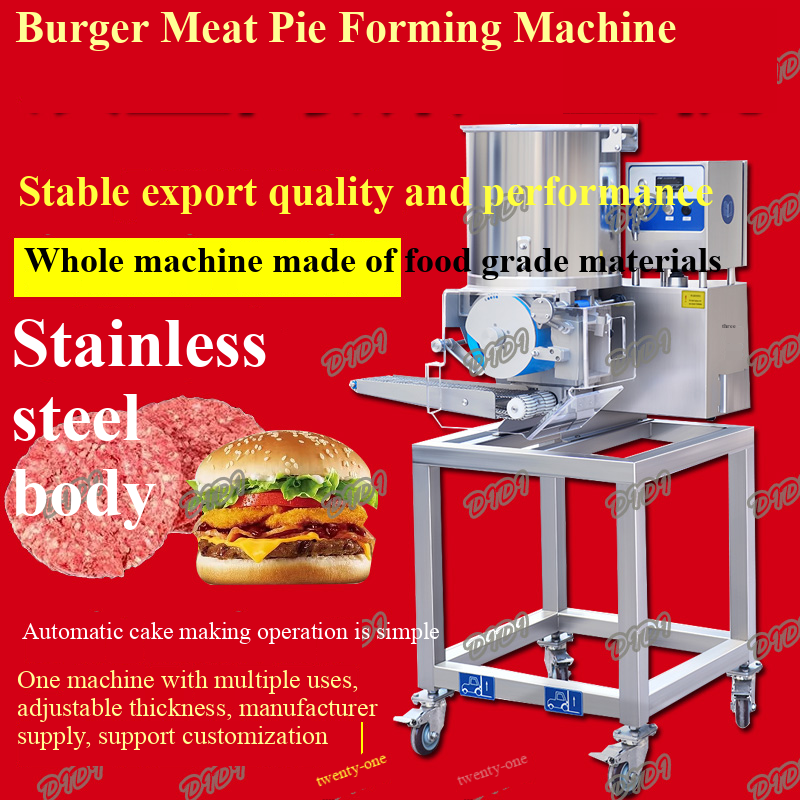 Fully automatic hamburger patty forming machine, automatic sticker fish cake, shrimp cake, potato cake making machine,