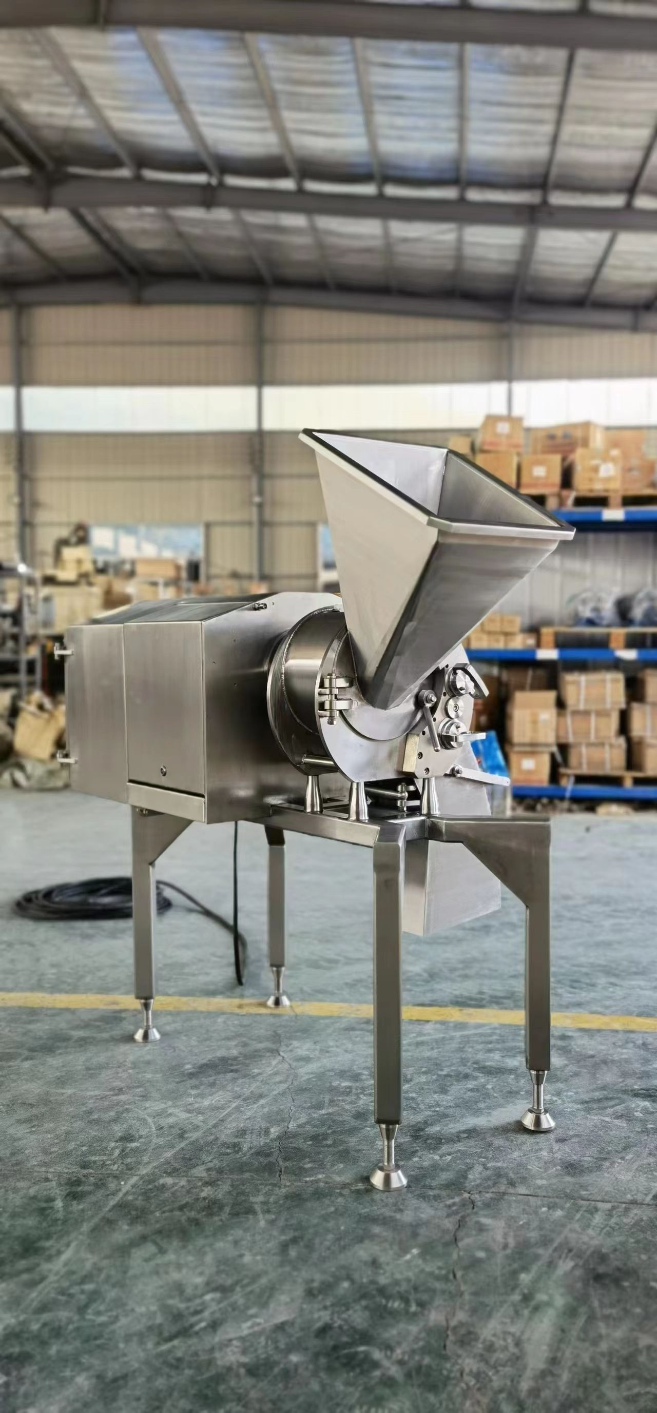 Large 3D centrifugal diced machine, micro frozen meat, fruits, vegetables, chicken breast, meat belly, meat belly, pota