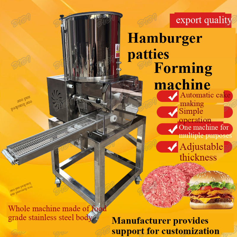 Fully automatic hamburger patty forming machine, automatic sticker fish cake, shrimp cake, potato cake making machine,